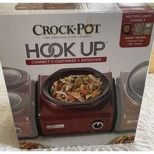 Crock-Pot HOOK UP  SCCPMD2-R Slow Cooker Connectable  2 Qt Round  BRAND NEW Red